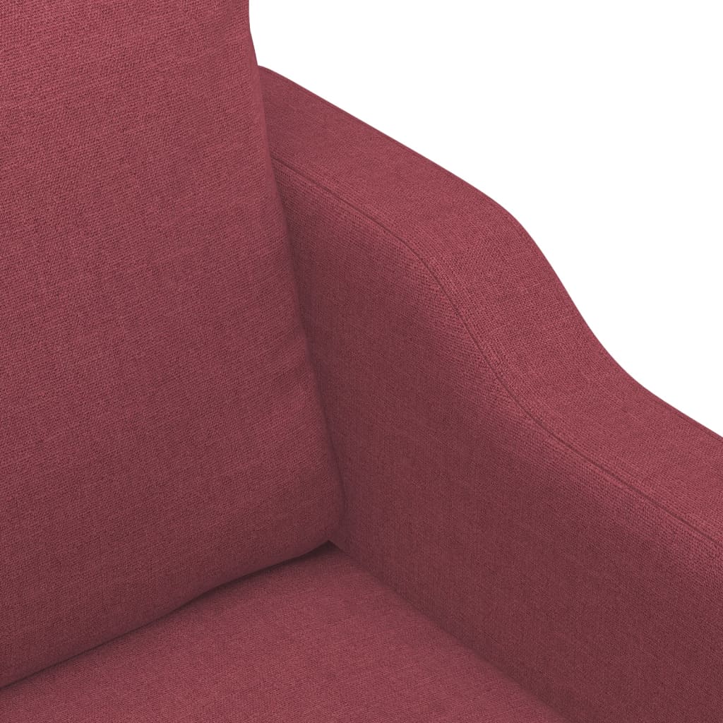 Canapea cu 3 locuri, roșu vin, 180 cm, material textil