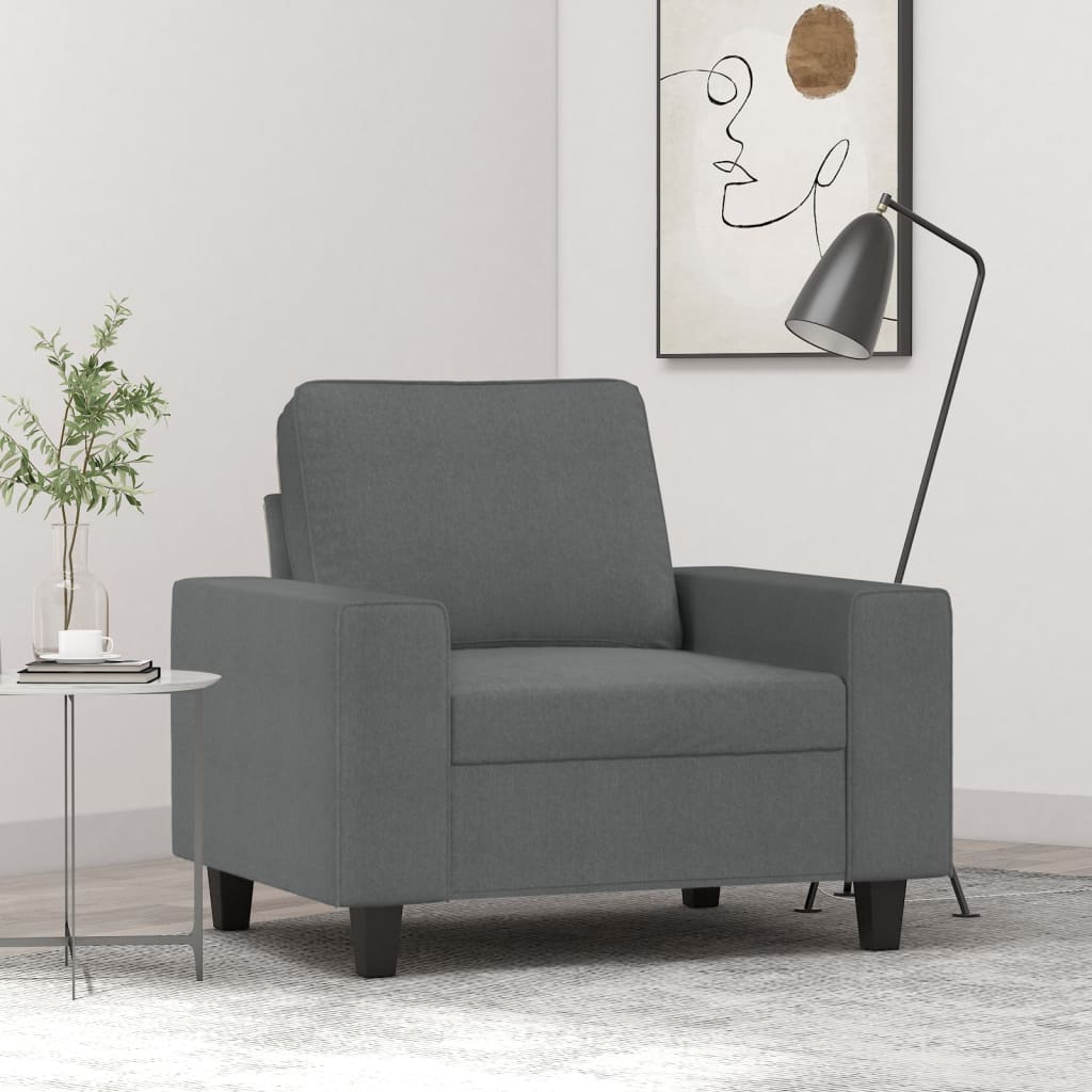 Sofa armchair, dark grey, 60 cm, textile material