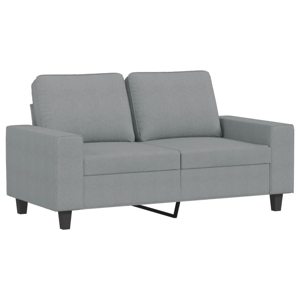 Canapea cu 2 locuri, gri deschis, 120 cm, material textil