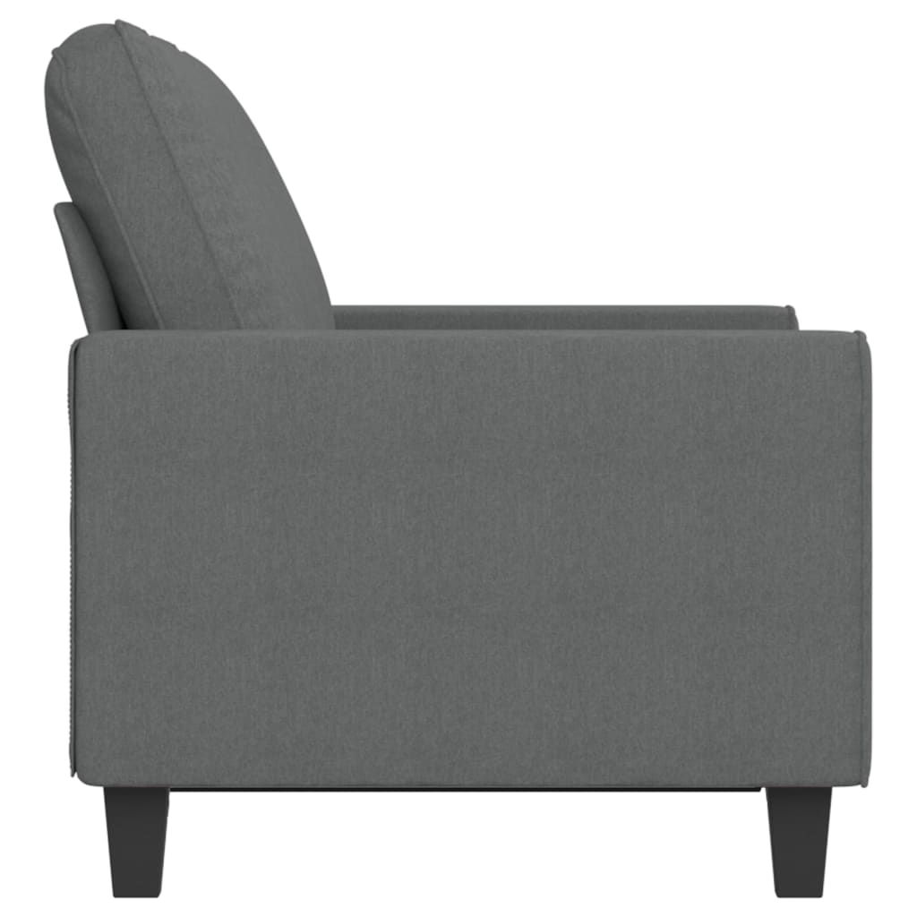 Canapea cu 2 locuri, gri închis, 120 cm, material textil