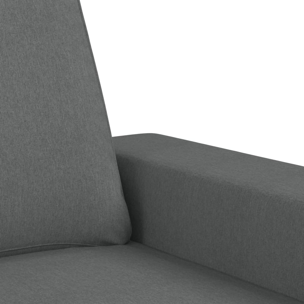 Canapea cu 2 locuri, gri închis, 120 cm, material textil