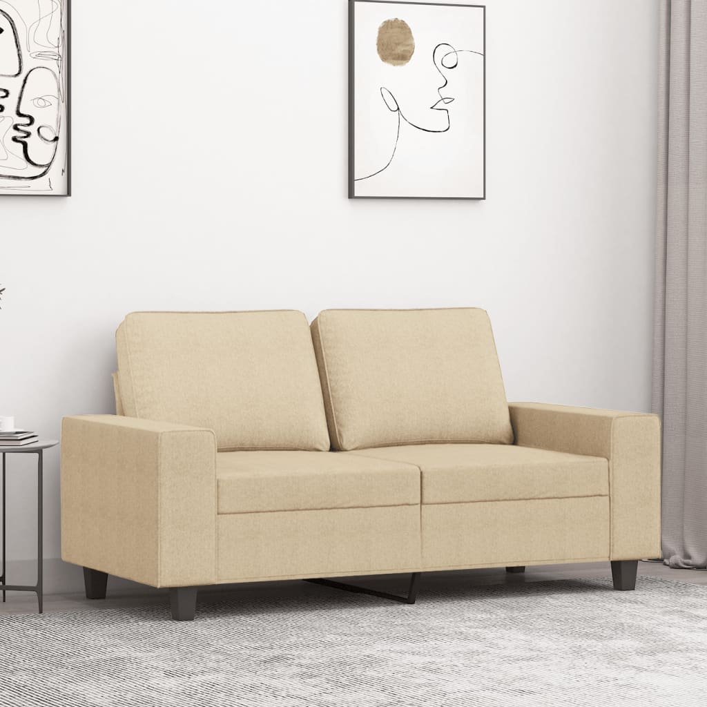 2-seater sofa, cream, 120 cm, textile material