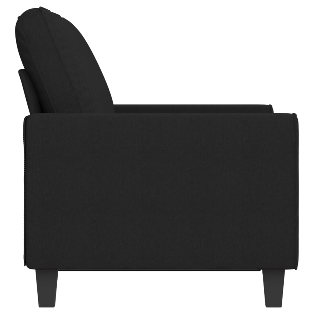 2-seater sofa, black, 120 cm, textile material