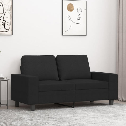 Canapea cu 2 locuri, negru, 120 cm, material textil