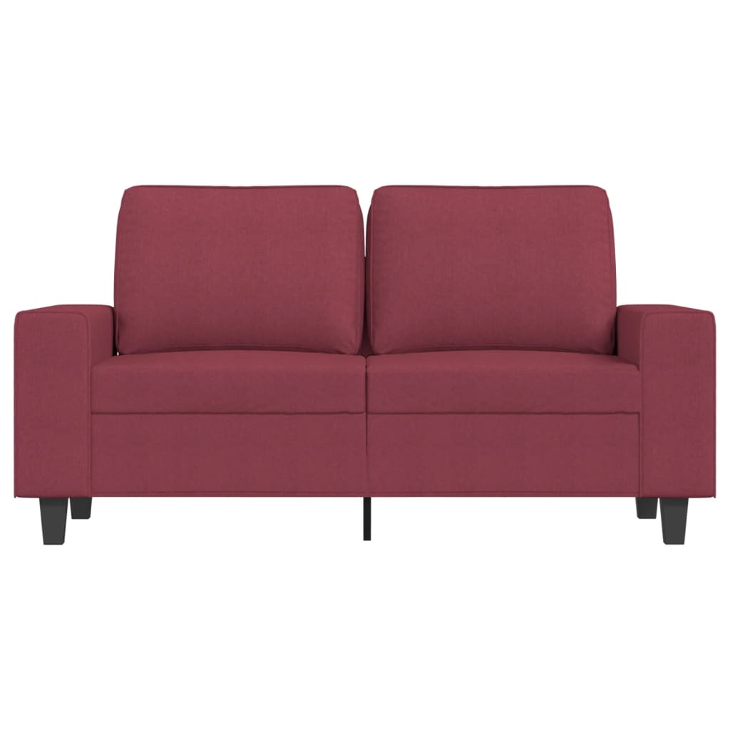 Canapea cu 2 locuri, roșu vin, 120 cm, material textil