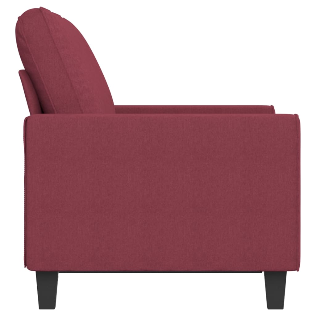 Canapea cu 2 locuri, roșu vin, 120 cm, material textil
