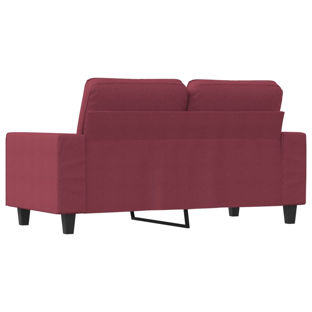 Canapea cu 2 locuri, roșu vin, 120 cm, material textil