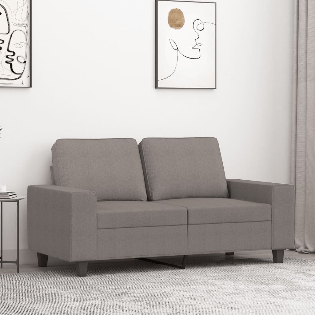 Canapea cu 2 locuri, gri taupe, 120 cm, material textil