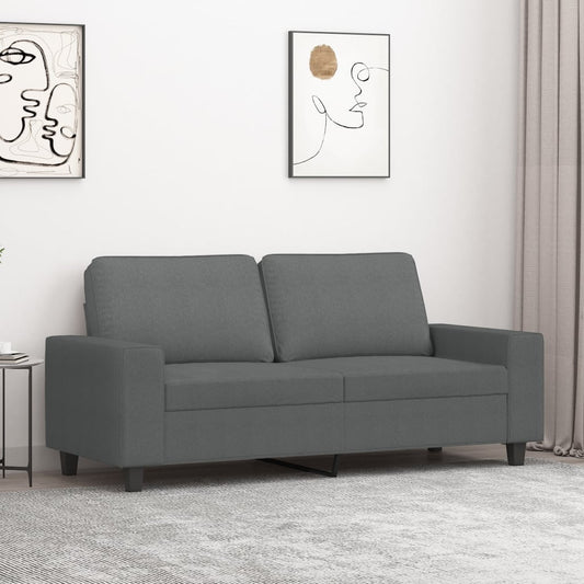 2-seater sofa, dark grey, 140 cm, fabric
