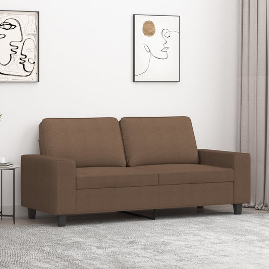 Canapea cu 2 locuri, maro, 140 cm, material textil