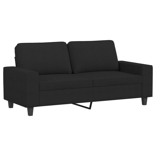 Canapea cu 2 locuri, negru, 140 cm, material textil