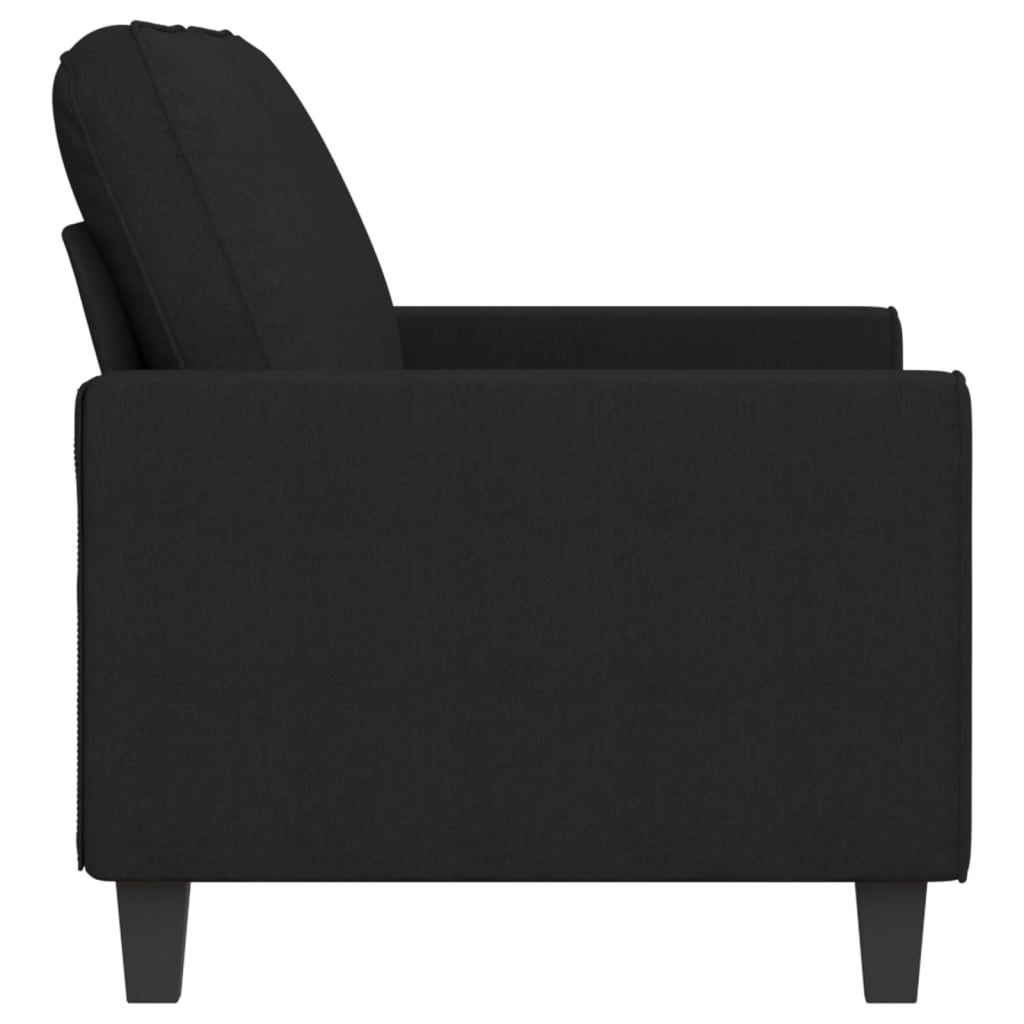 2-seater sofa, black, 140 cm, textile material