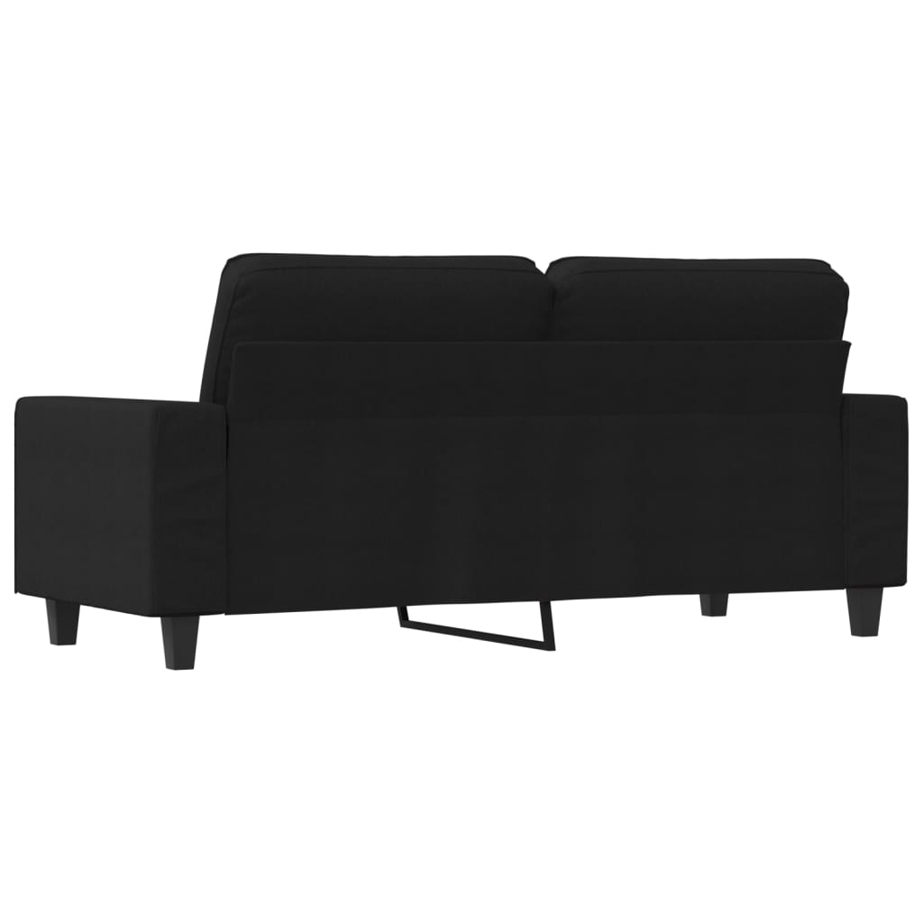 2-seater sofa, black, 140 cm, textile material