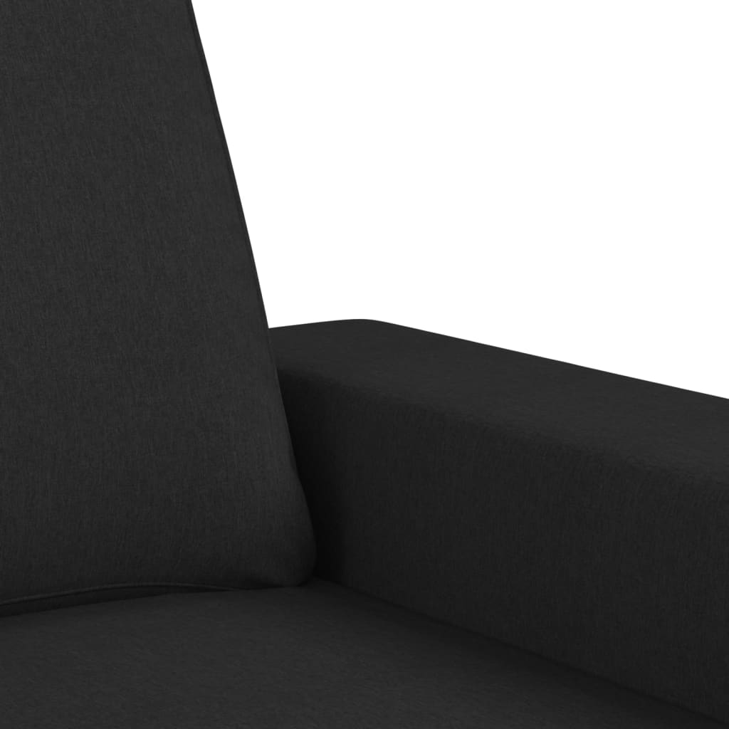 2-seater sofa, black, 140 cm, textile material