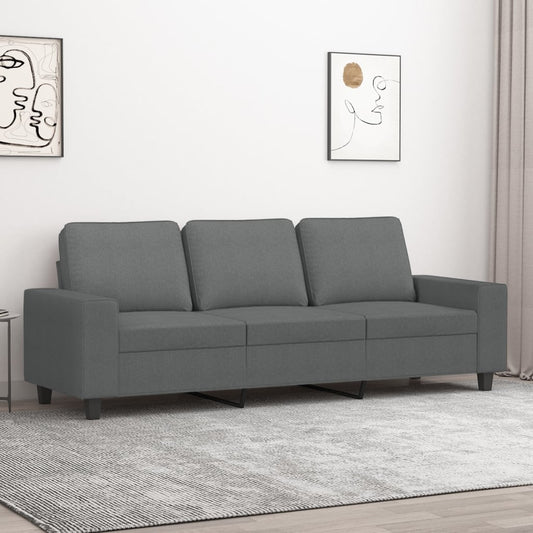 3-seater sofa, dark grey, 180 cm, fabric
