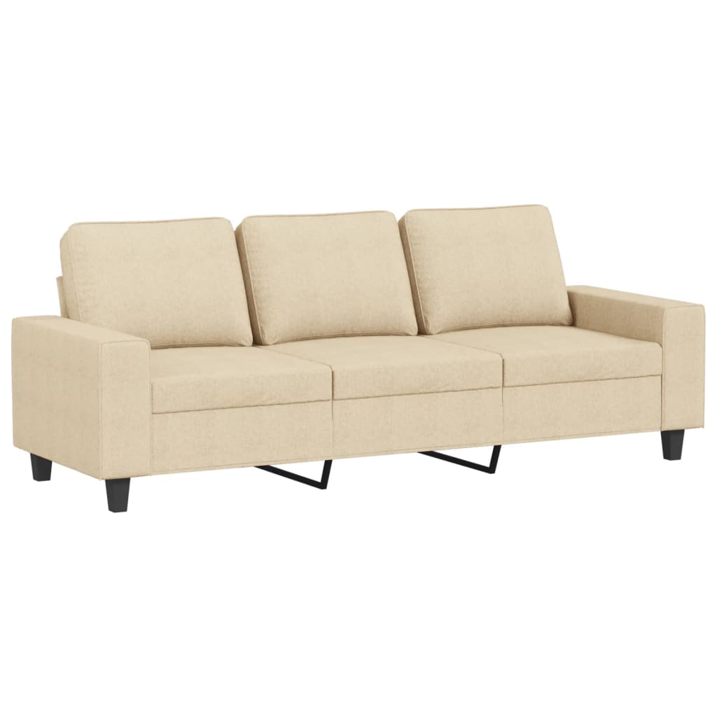 3-seater sofa, cream, 180 cm, textile material