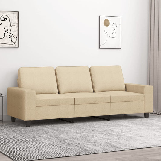 3-seater sofa, cream, 180 cm, textile material