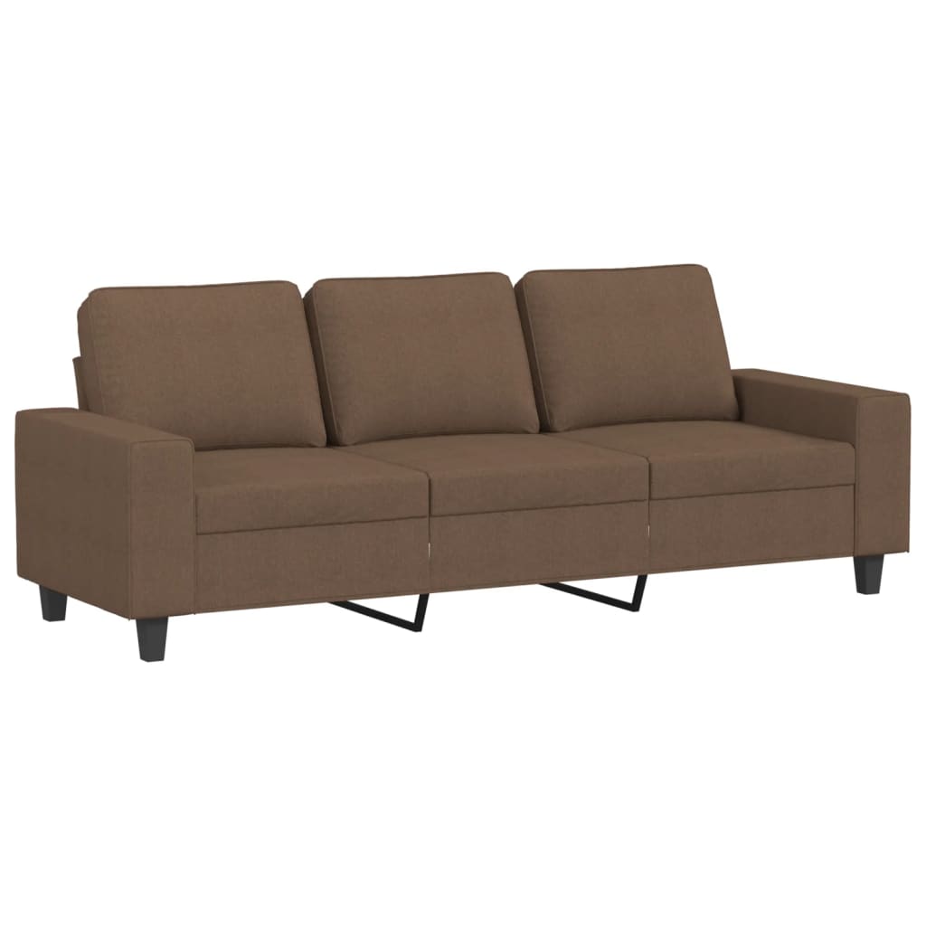 3-seater sofa, brown, 180 cm, textile material