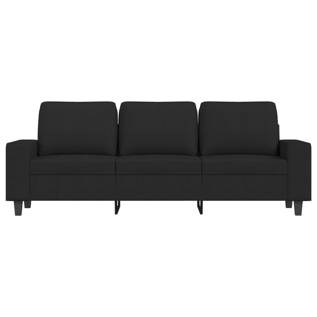 3-seater sofa, black, 180 cm, textile material