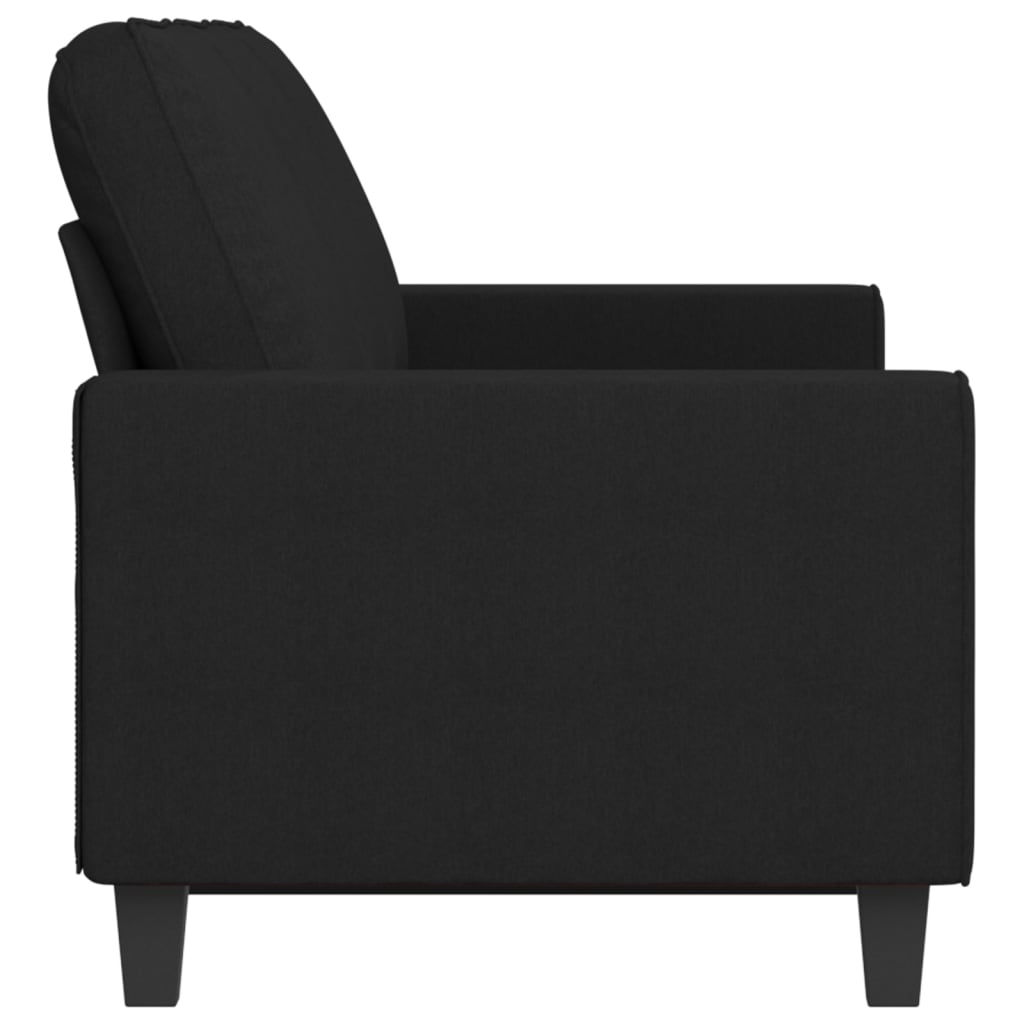3-seater sofa, black, 180 cm, textile material