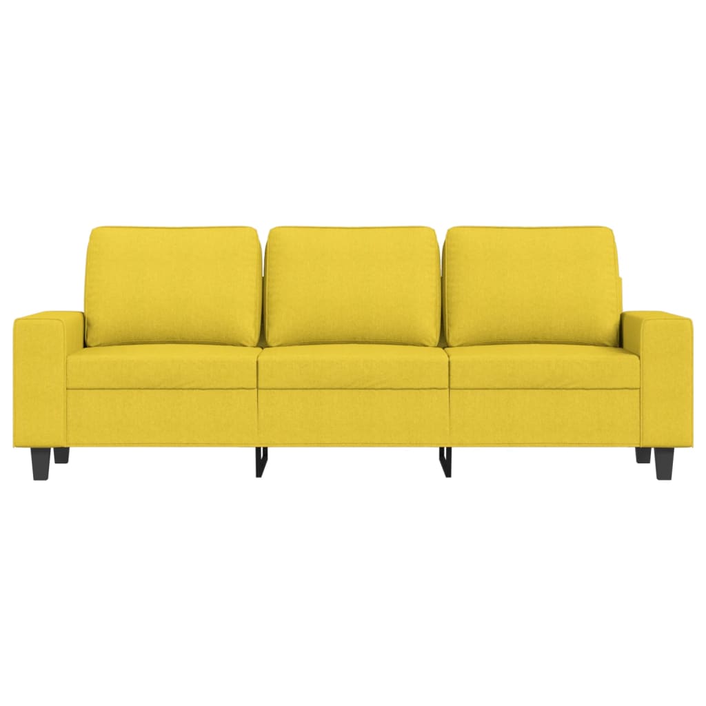 Canapea cu 3 locuri, galben deschis, 180 cm, material textil