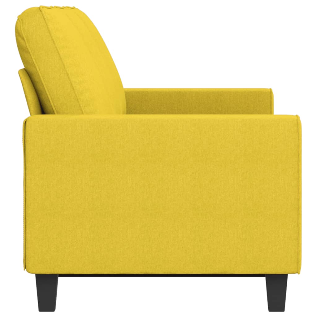 Canapea cu 3 locuri, galben deschis, 180 cm, material textil
