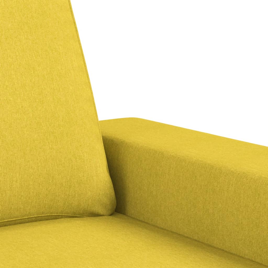 Canapea cu 3 locuri, galben deschis, 180 cm, material textil