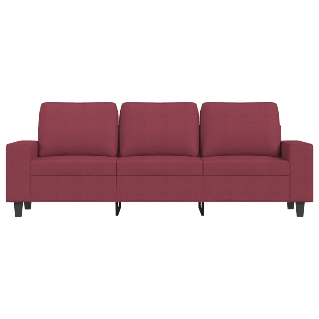 Canapea cu 3 locuri, roșu vin, 180 cm, material textil
