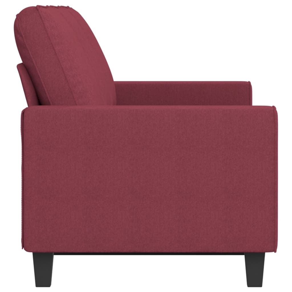 Canapea cu 3 locuri, roșu vin, 180 cm, material textil