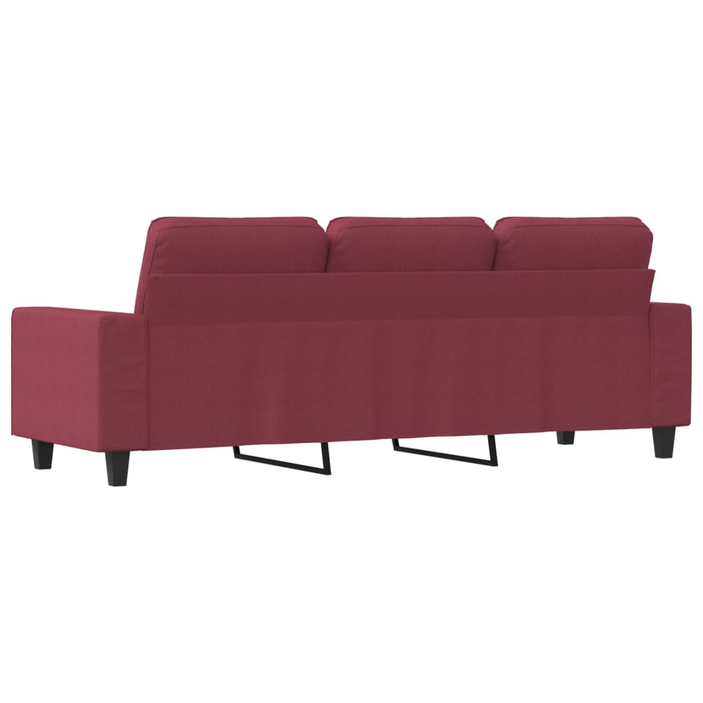 Canapea cu 3 locuri, roșu vin, 180 cm, material textil
