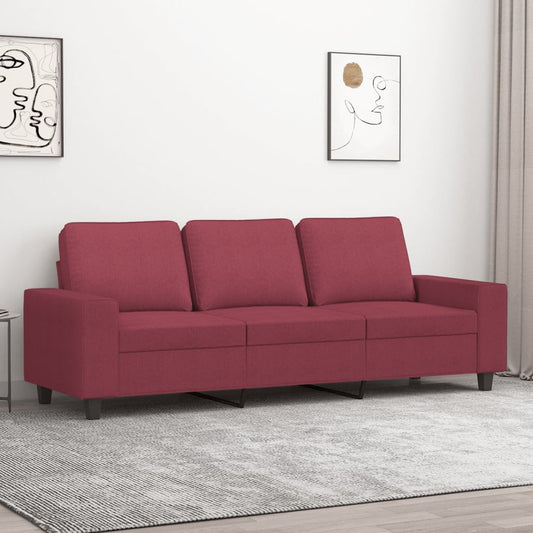 3-seater sofa, wine red, 180 cm, fabric