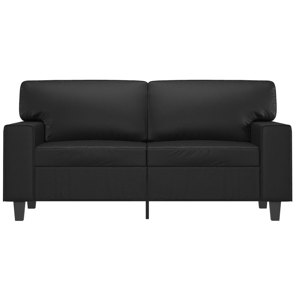 2-seater sofa, black, 120 cm, ecological leather
