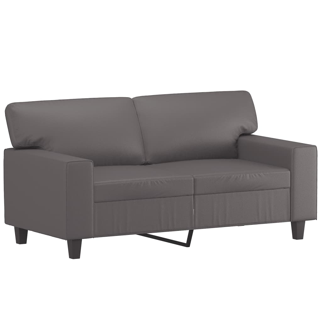 Canapea cu 2 locuri, gri, 120 cm, piele ecologică