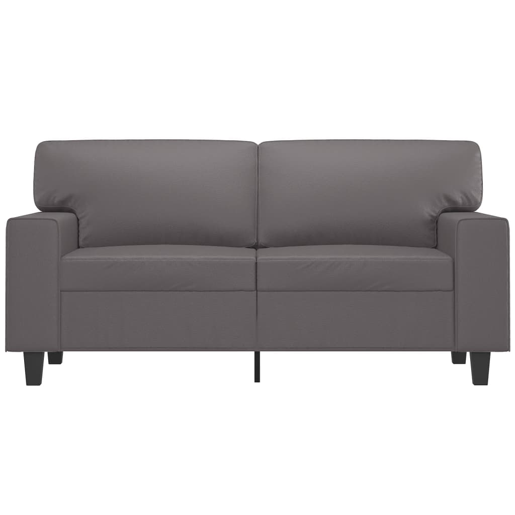 Canapea cu 2 locuri, gri, 120 cm, piele ecologică