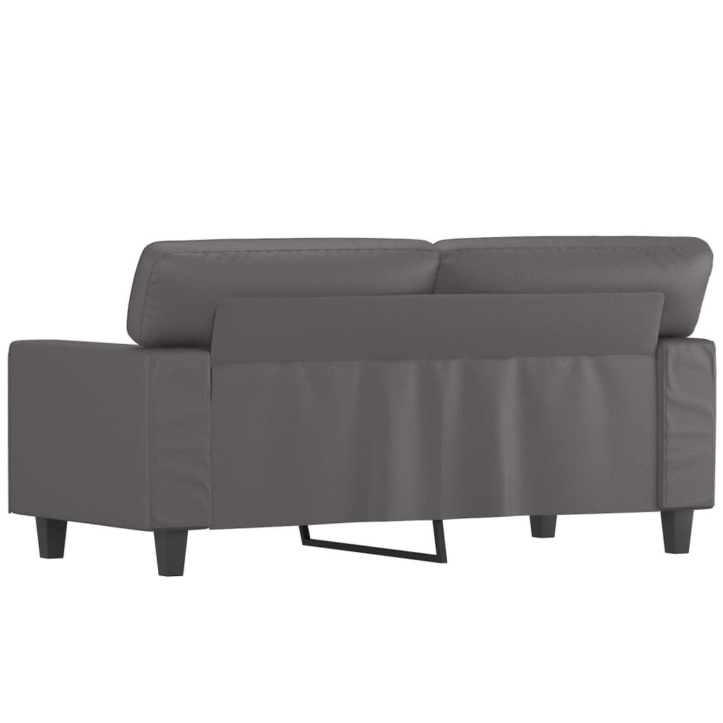 Canapea cu 2 locuri, gri, 120 cm, piele ecologică