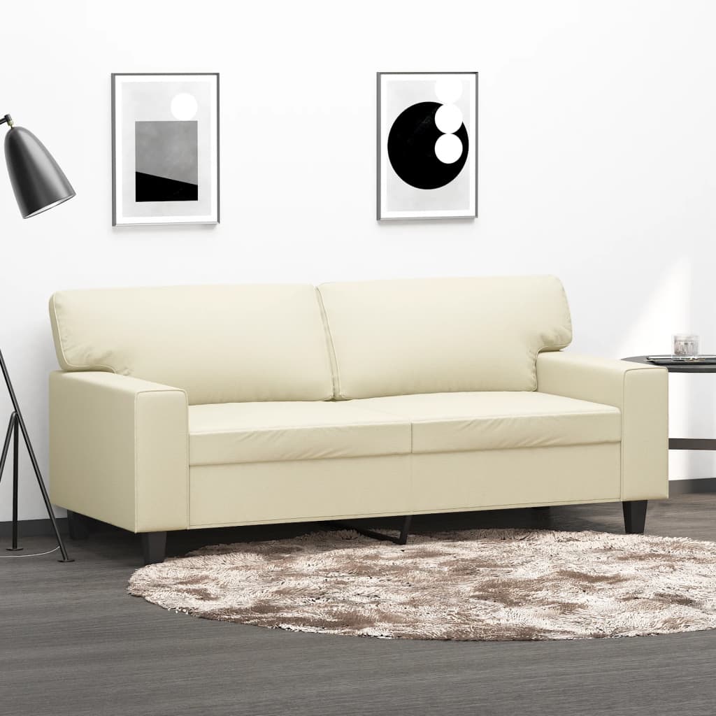 2-seater sofa, cream, 140 cm, ecological leather