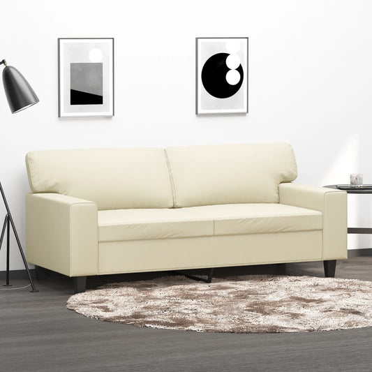 2-seater sofa, cream, 140 cm, ecological leather