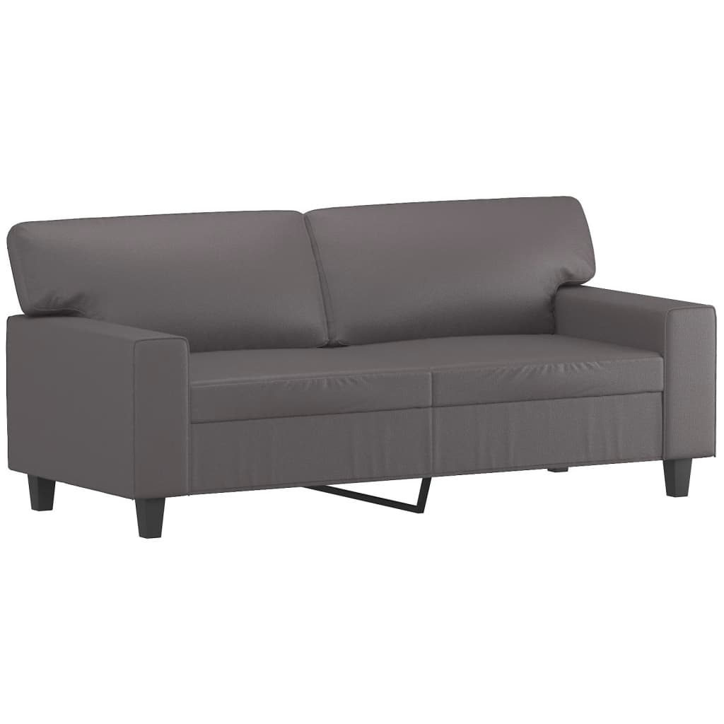 2-seater sofa, gray, 140 cm, ecological leather