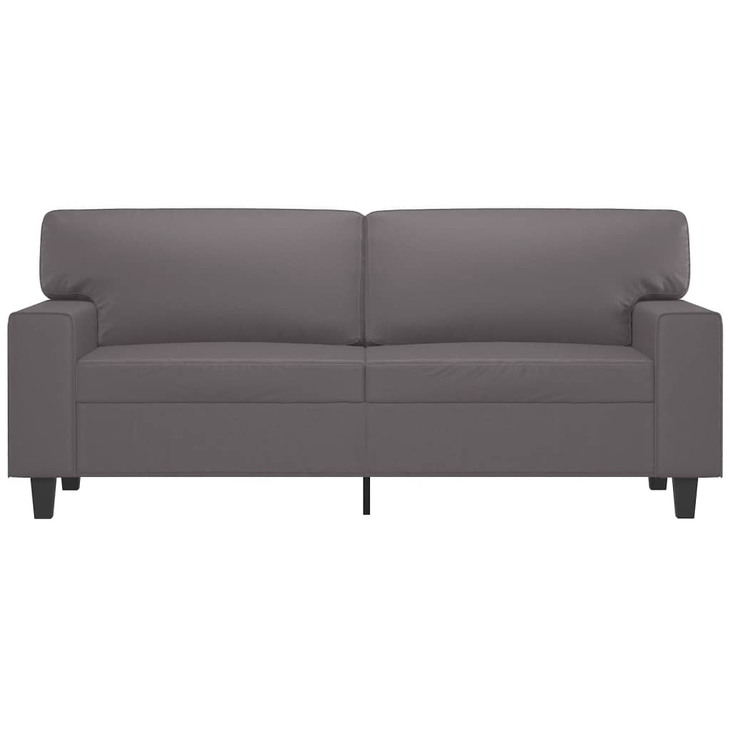 2-seater sofa, gray, 140 cm, ecological leather