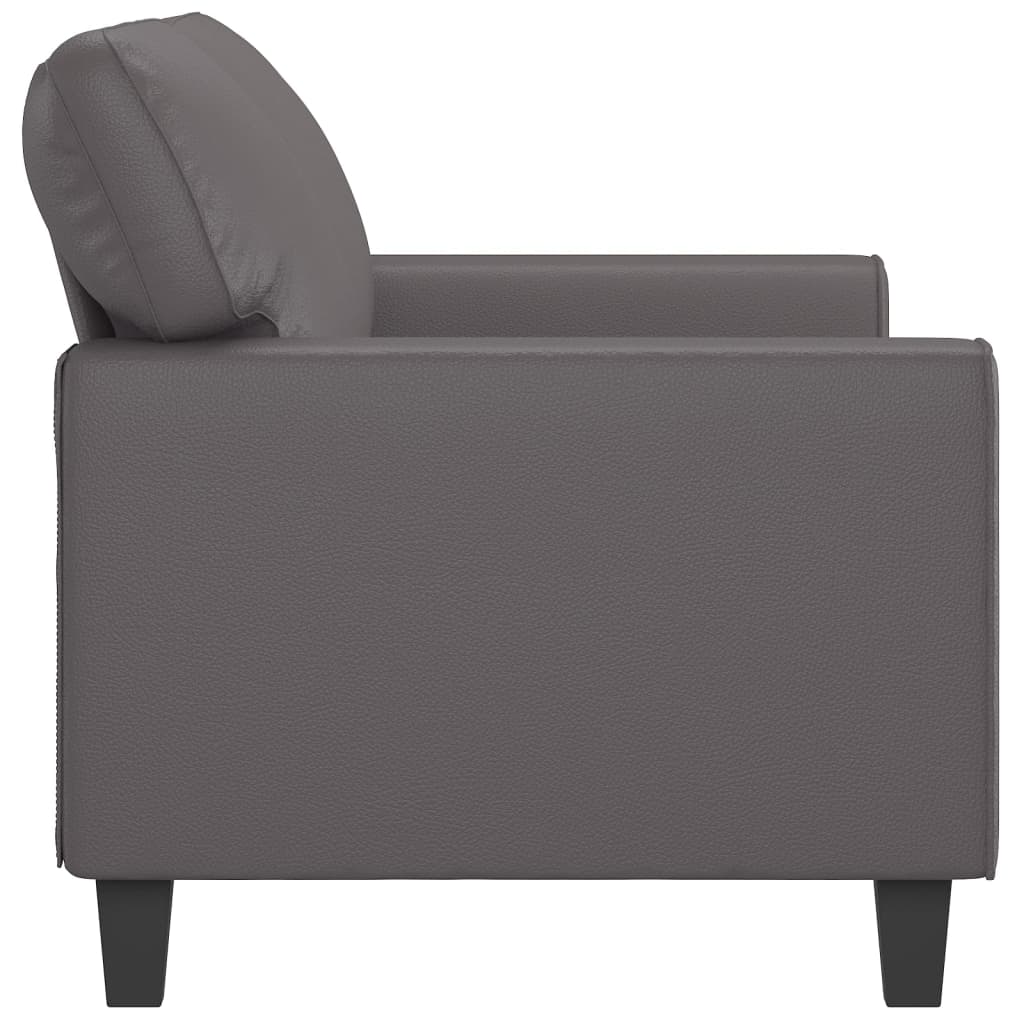 2-seater sofa, gray, 140 cm, ecological leather
