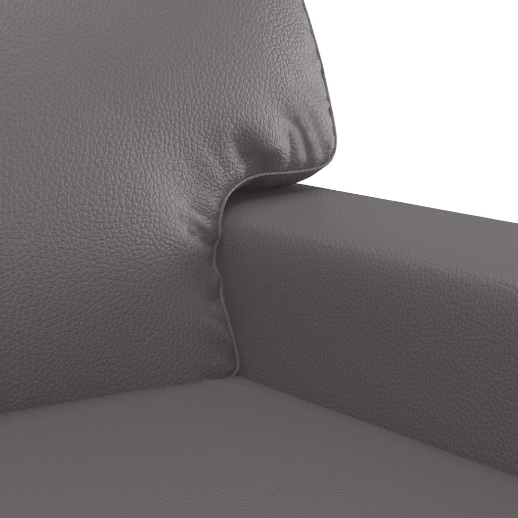 2-seater sofa, gray, 140 cm, ecological leather