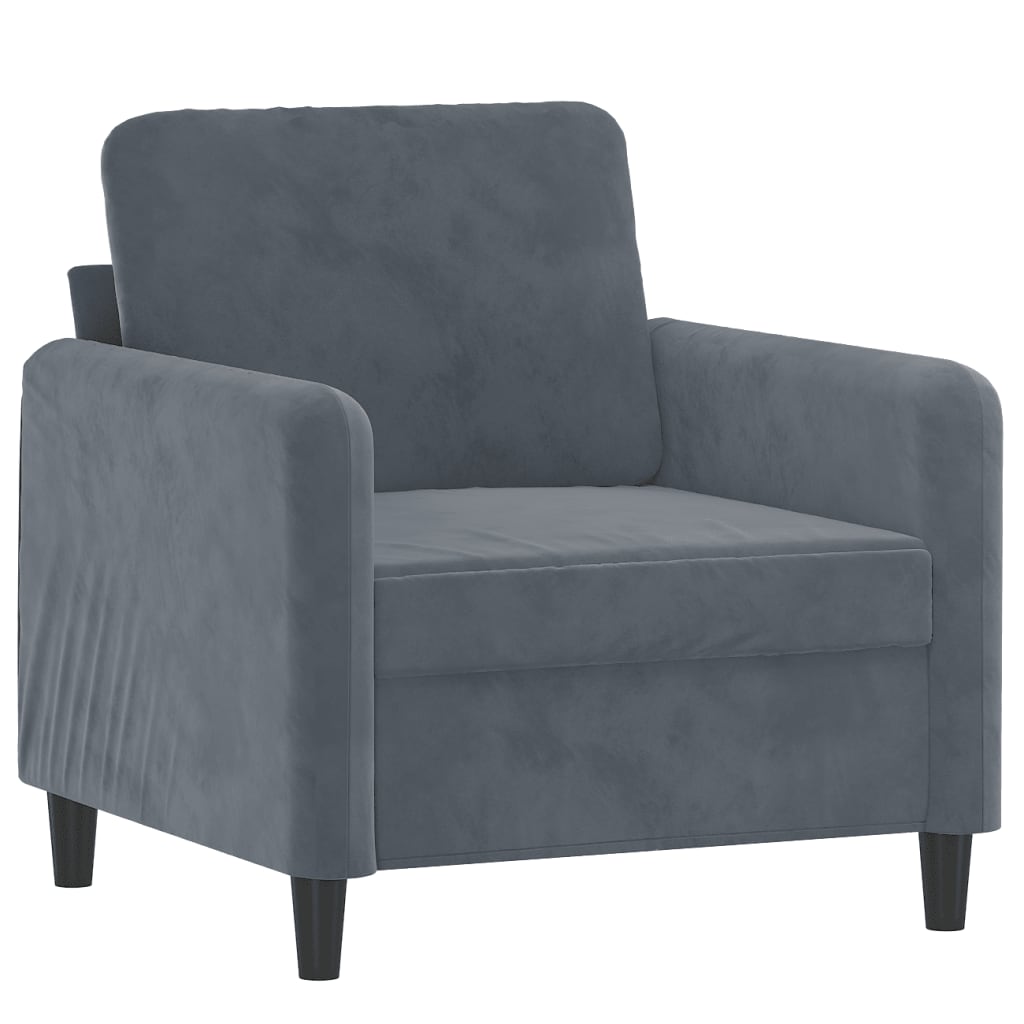 Sofa armchair, dark grey, 60 cm, velvet