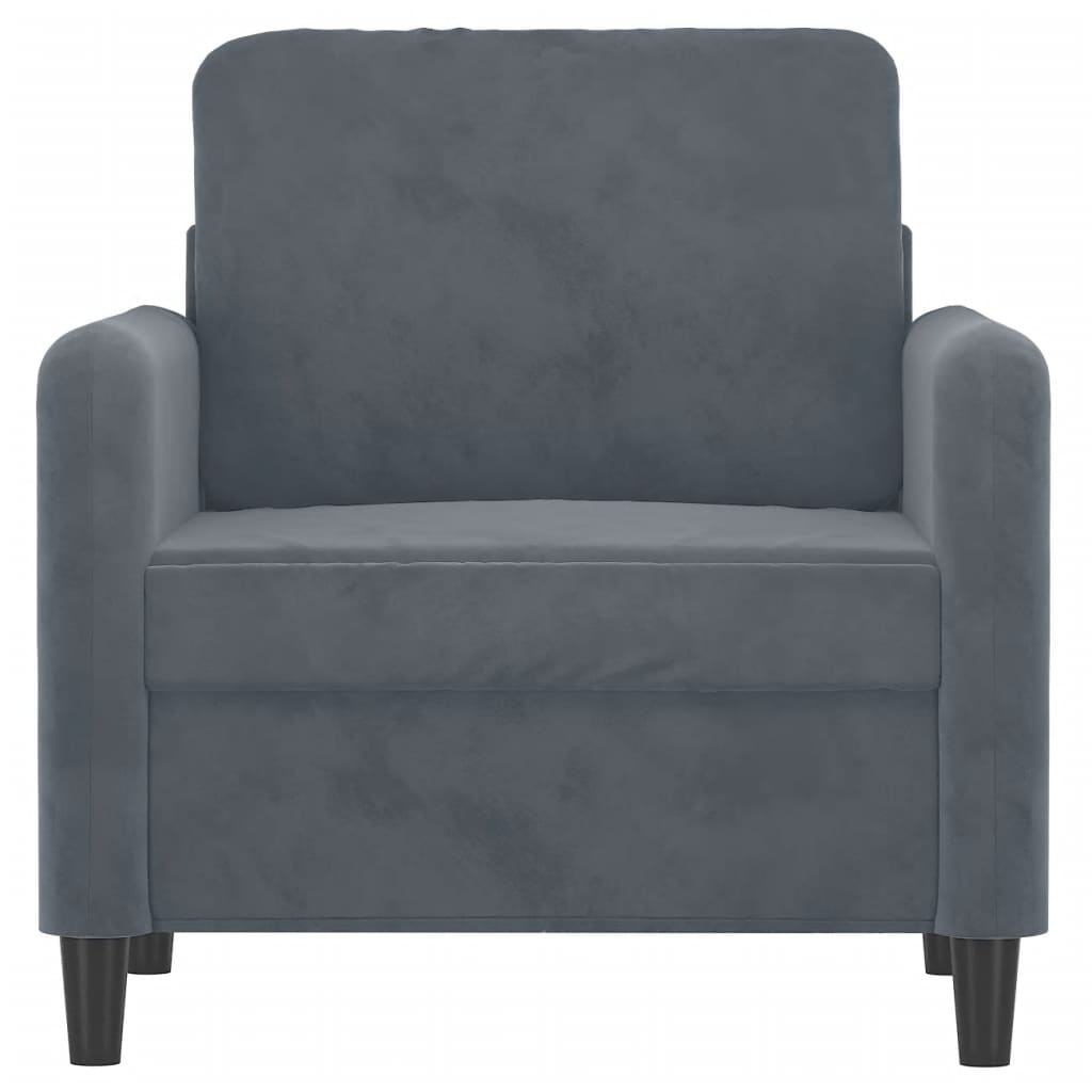 Sofa armchair, dark grey, 60 cm, velvet