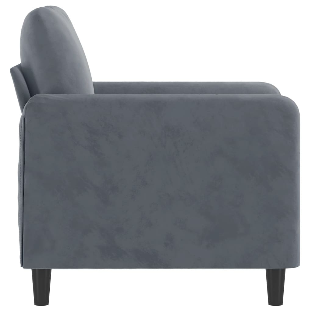 Sofa armchair, dark grey, 60 cm, velvet