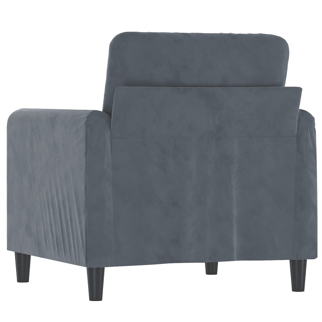 Sofa armchair, dark grey, 60 cm, velvet