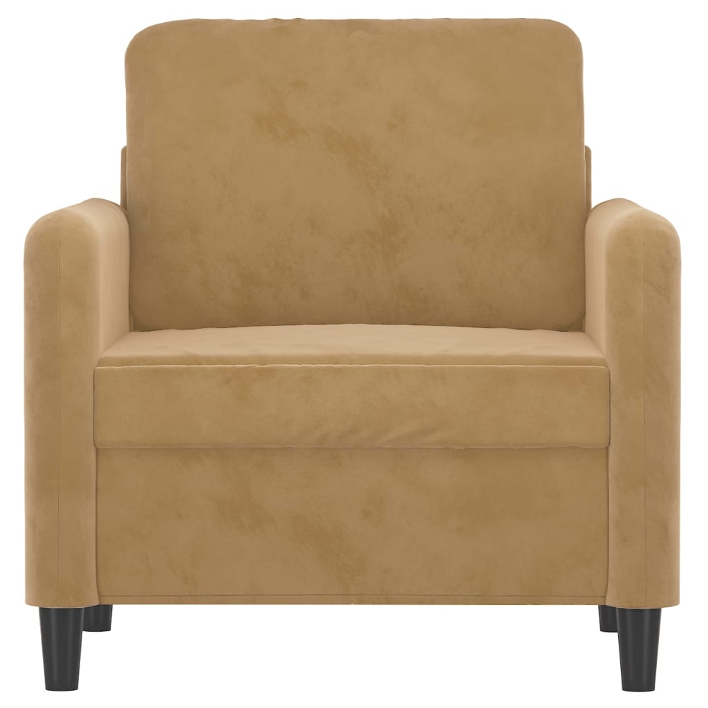 Sofa armchair, Brown, 60 cm, velvet
