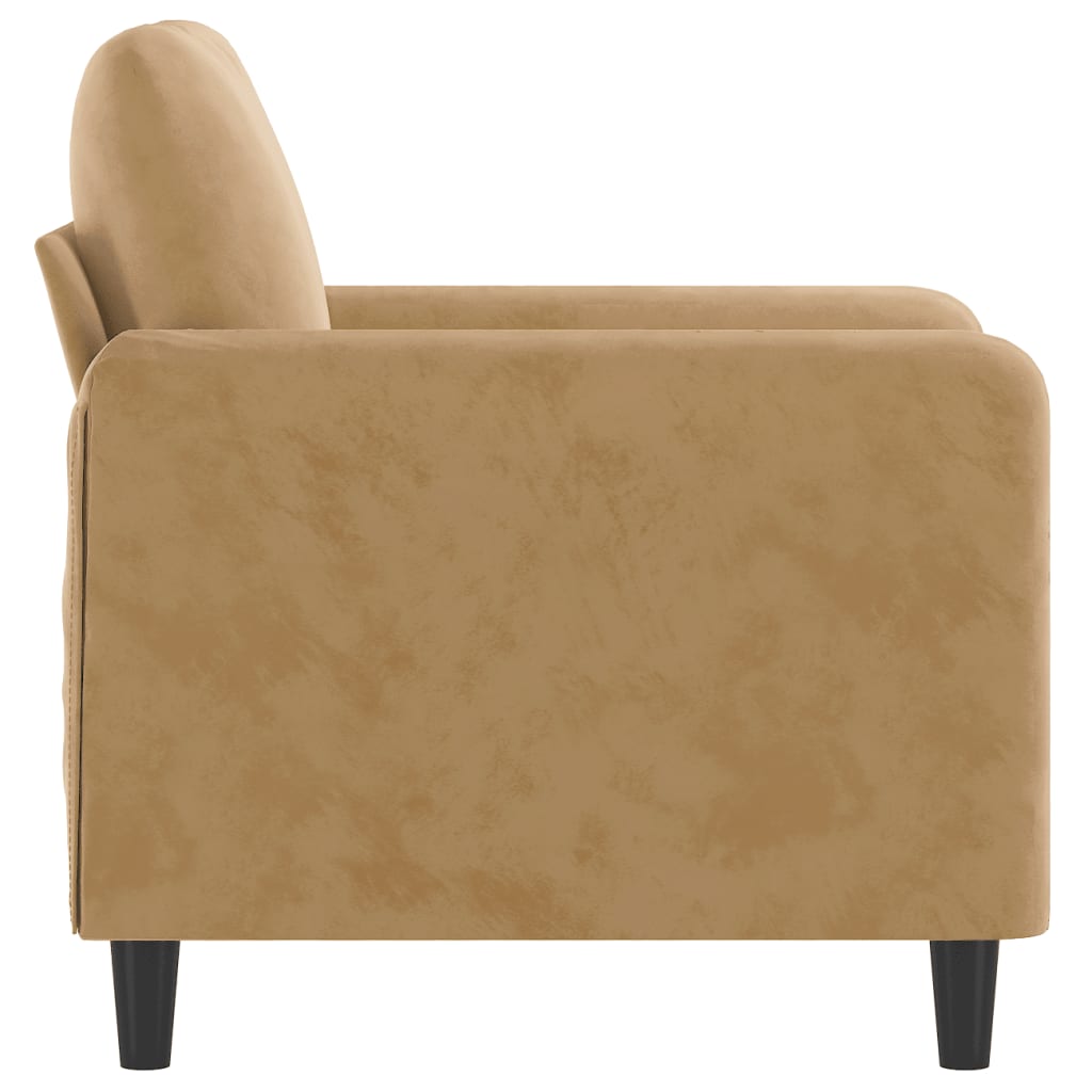 Sofa armchair, Brown, 60 cm, velvet