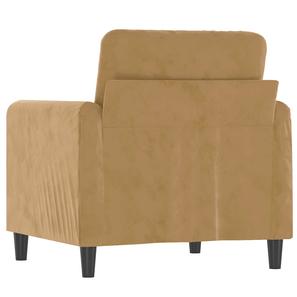 Sofa armchair, Brown, 60 cm, velvet