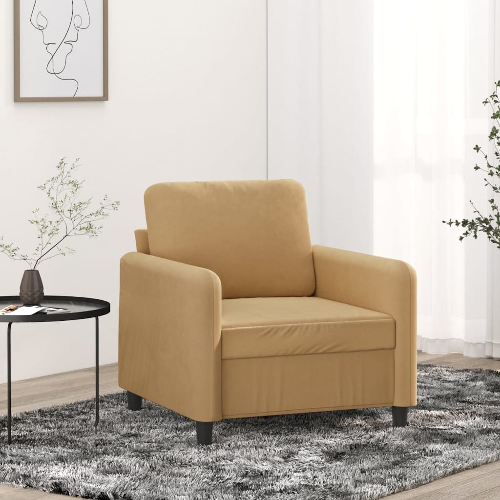 Sofa armchair, Brown, 60 cm, velvet