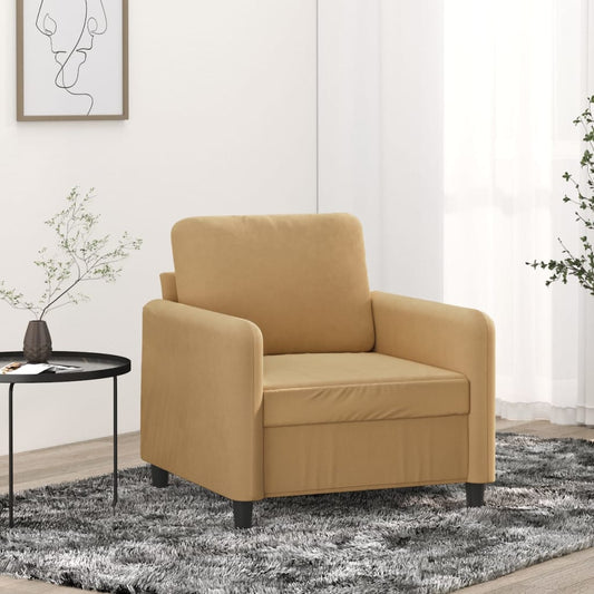 Sofa armchair, Brown, 60 cm, velvet